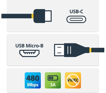 Startech.com USB-C naar Micro-B kabel M/M 2 m USB 2.0 Zwart
