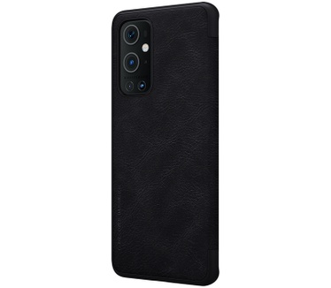 Nillkin Qin PU Leather Book Case voor OnePlus 9 Pro - Zwart Zwart