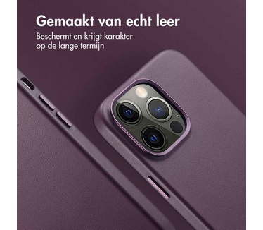 Accezz MagSafe Leather Backcover iPhone 14 Pro Max - Paars