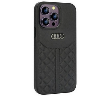 Audi Leather Back Case - Apple iPhone 14 Pro (6.1") - Zwart Zwart