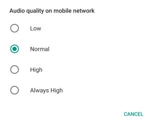 YouTube Music audio selectie