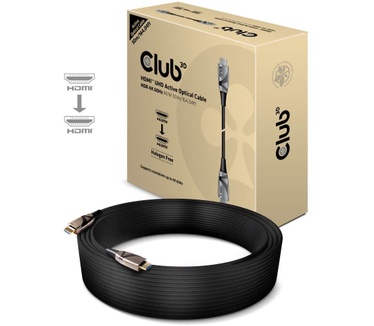 Club 3D HDMI 2.0 UHD Active Optical Kabel HDR 4K 60Hz M/M 50 meter (CAC-1391) Brons, Zwart