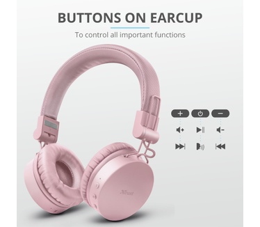 Trust Tones Bluetooth Wireless Headphones (Roze)