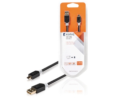 König USB A - Micro B M/M 3m