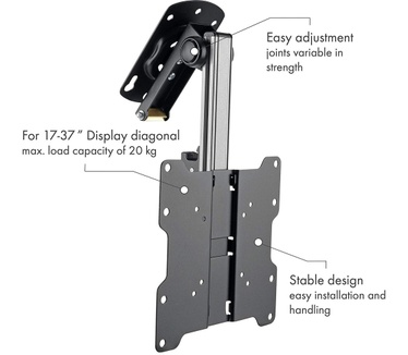 Techly Fold-Up Retractable Ceiling Mount for TV LED/LCD 17"-37" Black