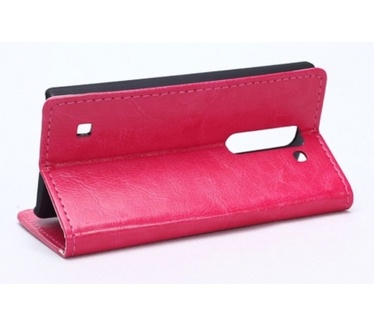 Kees Lederlook Portemonnee Hoesje LG Spirit - Roze