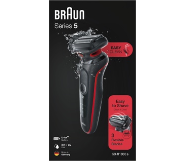 Braun Series 5 50-R1000s Elektrisch Scheerapparaat, Rood