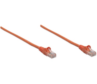Intellinet Network Patch Cable, Cat5e, 3m, Orange, CCA (Copper Clad Aluminium), F/UTP (cable unshielded/twisted pair - all three pairs wrapped in foil), PVC, RJ45 Male to RJ45 Male, Gold Plated Contacts, Snagless, Booted