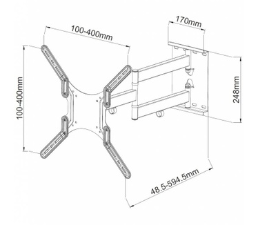 Techly 23-55 Universal LCD TV Wall Mount Bracket Black" ICA-PLB 136M