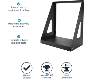 Startech.com Heavy-duty rack met 2 stijlen Stevig open-frame serverkast 12U