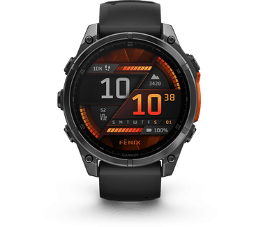Garmin fēnix 8, 47mm, RVS body, Gorilla Glass, Grijs (Zwart)