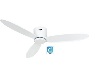 CasaFan ECO PLANO II 132 WE-WE WiFi Flügel lack weiß Plafondventilator Wit Met afstandsbediening, Timer, Met wintermodus, Bediening via App
