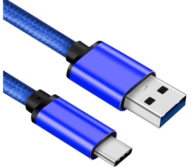 Allteq USB C naar USB A kabel, 0,5m Blauw