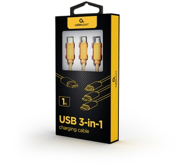 Gembird CC-USB2-AM31-1M-G Goud, Wit