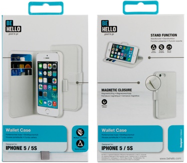 BeHello iPhone 5 / 5S / SE Wallet Case White