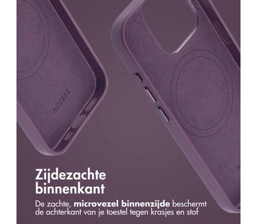 Accezz MagSafe Leather Backcover iPhone 15 Pro - Paars