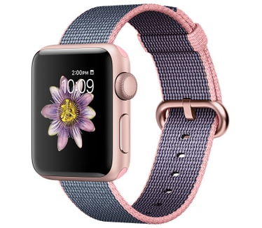 Apple Watch Series 2 (Nylon bandje, 38mm) Rosé Goud (Blauw)