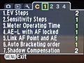 Pentax K-m menu-interface