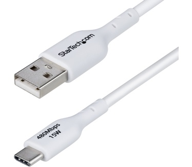 Startech.com 2m USB-A naar USB-C Laadkabel, Wit, USB-A naar Type-C Oplaadkabel, 3A Fast Charge, USB 2.0 Data Transfer Kabel, TPE Mantel, M/M