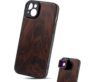 MOJOGEAR 17mm lens case voor iPhone 13 en 14 - Echt Hout - iPhone 14 Pro