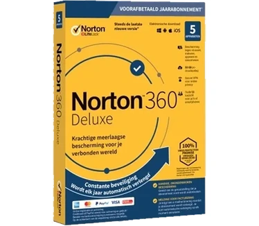 Norton 360 Deluxe, 5 apparaten, 1 jaar