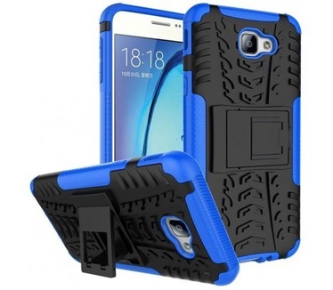 qMust Samsung Galaxy A3 (2017) Rugged Hybrid Case - Dual Protection - Blauw
