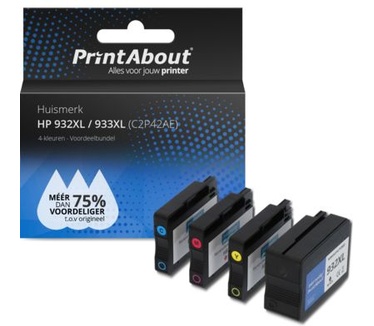 PrintAbout Huismerk HP 932XL / 933XL (C2P42AE) Inktcartridge 4-kleuren Voordeelbundel Hoge capaciteit