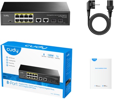 Cudy 8-GbE PoE Switch with 2 Uplink GbE and 2 Uplink SFP