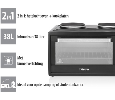 Tristar OV-1443 Convectie oven met 2 kookplaten