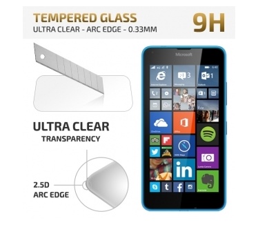 qMust Microsoft Lumia 640 Tempered Glass protector - Ultra Clear - Arc Edge