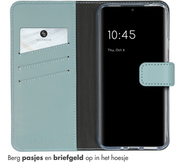 Selencia Echt Lederen Bookcase Samsung Galaxy A54 (5G) - Air Blue