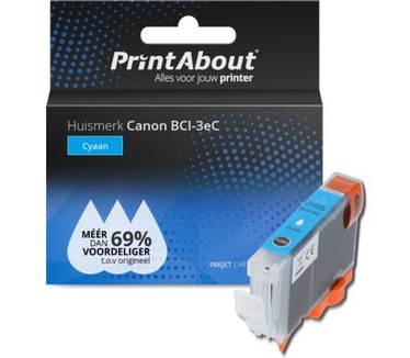 PrintAbout Huismerk Canon BCI-3eC Inktcartridge Cyaan