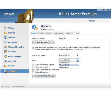 Emsisoft Online Armor 5.0 screenshot