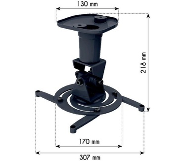 Techly Universal Ceiling Bracket for Projector, Black ICA-PM 100BK