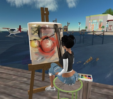 Second Life - Schilderen in de haven