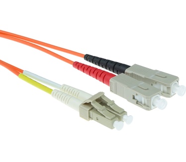 ACT 0,5 meter LSZH Multimode 50/125 OM2 glasvezel patchkabel duplex met LC en SC connectoren Oranje
