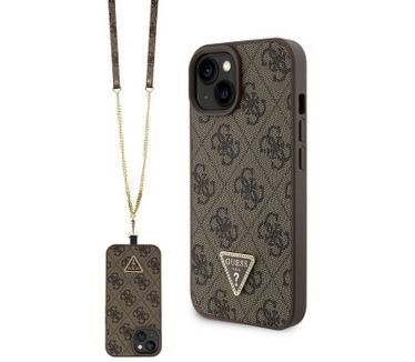 Guess 4G Triangle Crossbody Case - Apple iPhone 15 (6.1") - Bruin Bruin