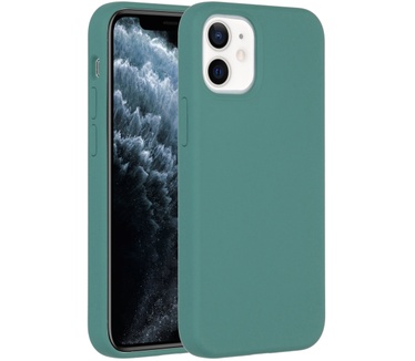 Accezz Liquid Silicone Backcover iPhone 12 Mini - Donkergroen (iPhone 12 Mini) Groen