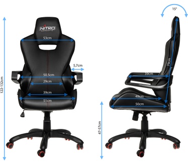 Nitro Concepts E200 Race Gaming Chair Zwart/Carbon