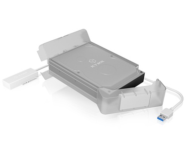 Icy Box USB 3.0 enclosure for a 3.5"/2.5" SATA III drive with (micro)SD-card holder Wit