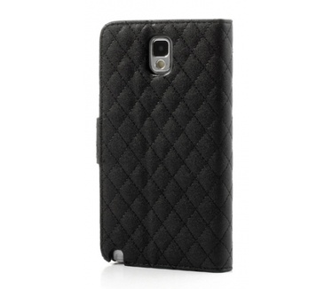 KEES Geruit Portemonnee Hoesje Samsung Galaxy Note 3 - Zwart