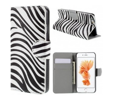 qMust Apple iPhone 6 / 6s Wallet Case met stand (Zebra)