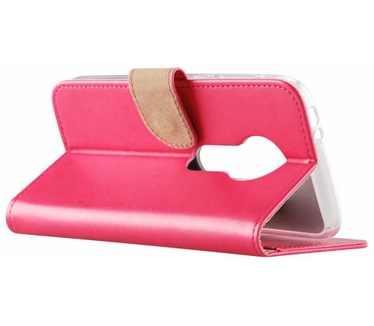 Luxe Lederen Bookcase hoesje voor de Motorola Moto E5 Play - Roze (Motorola Moto E5 Play) Roze