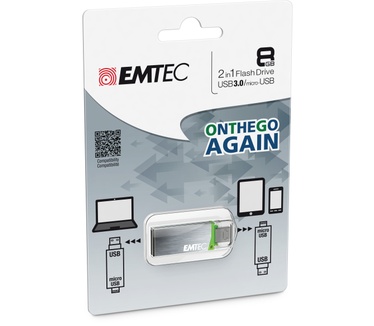 Emtec S220 On The Go 8GB Zilver