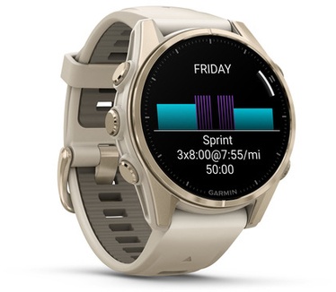 Garmin fēnix 8, 43mm, RVS body, Sapphire Glass, Goud (Beige)