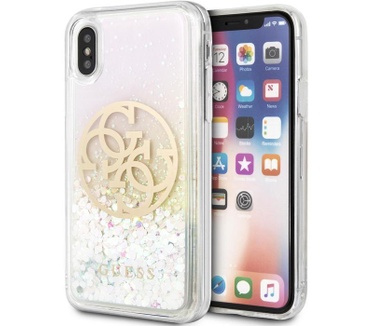 Guess Liquid Glitter Circle Hard Case - iPhone X/XS (5.8") - Roze  Roze