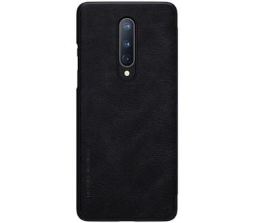 Nillkin Qin PU Leather Book Case voor OnePlus 8 - Zwart Zwart
