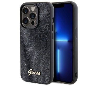 Guess Rhinestones Back Case - iPhone 12/12 Pro (6.1") - Zwart Zwart