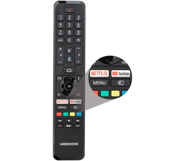 Medion Medion X15549 - Android Smart TV - 138,8 cm - 55 inch - 4K QLED - HDR - CI+ - Chromecast - Google Assistant - Zwart