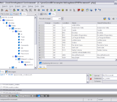 Zend Studio - SQL support screenshot